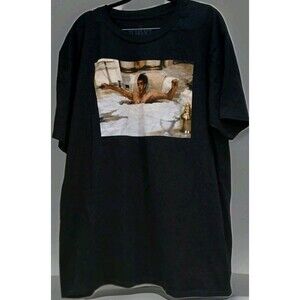 Scarface Tony Montana Bathtub Tee Men’s Large Black Graphic Movie Shirt Cotton